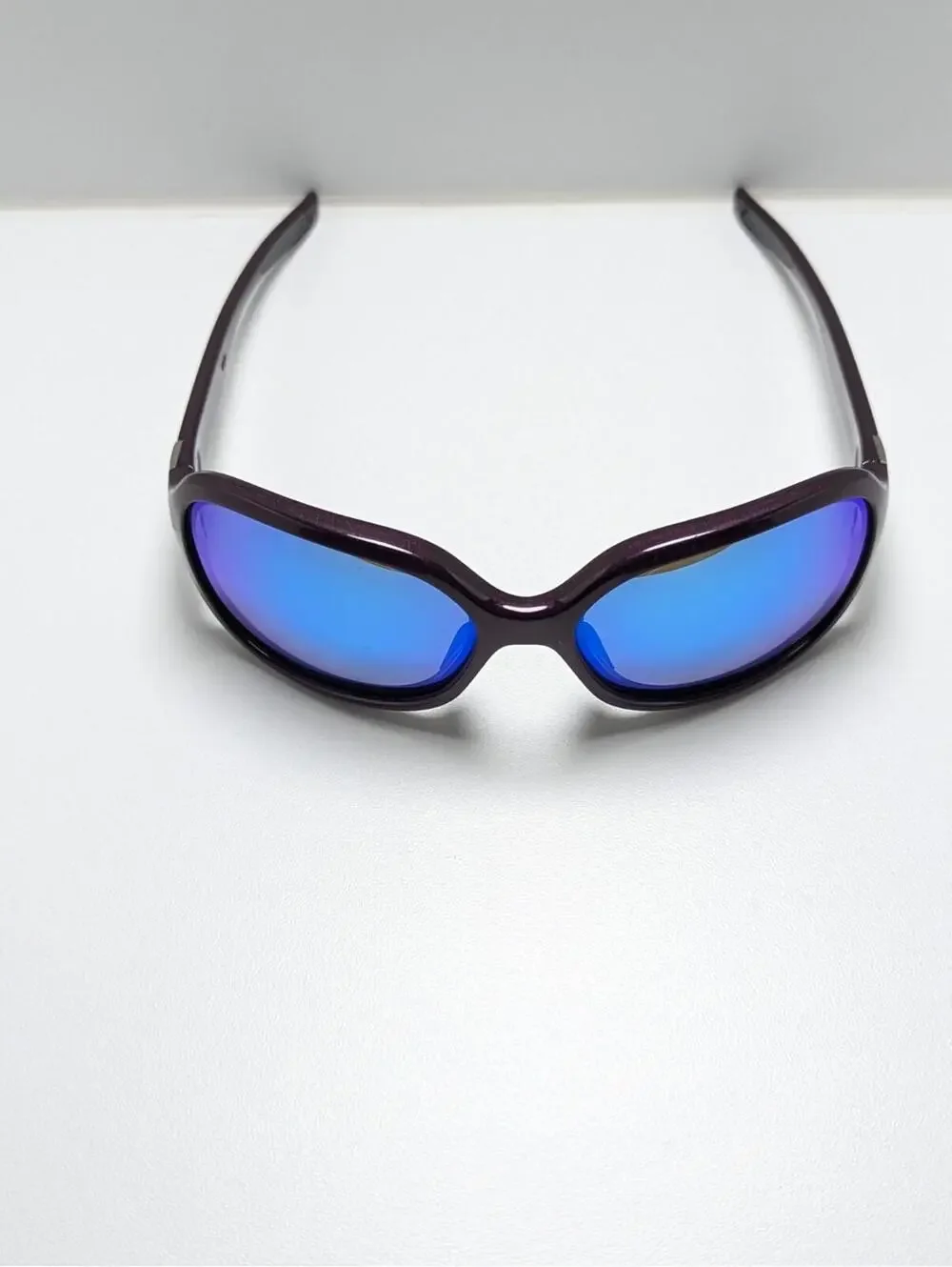 Oakley Pulse OO9198 Blue Mirrored Lens Dark Purple Wraparound Unisex Sunglasses
